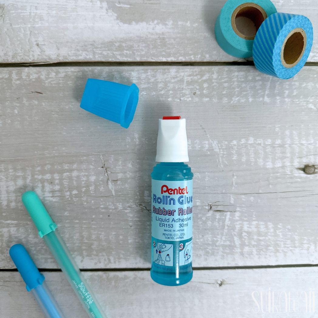 Pentel Glue Roll n Glue ER153 30ml Sky Blue Each - Impact