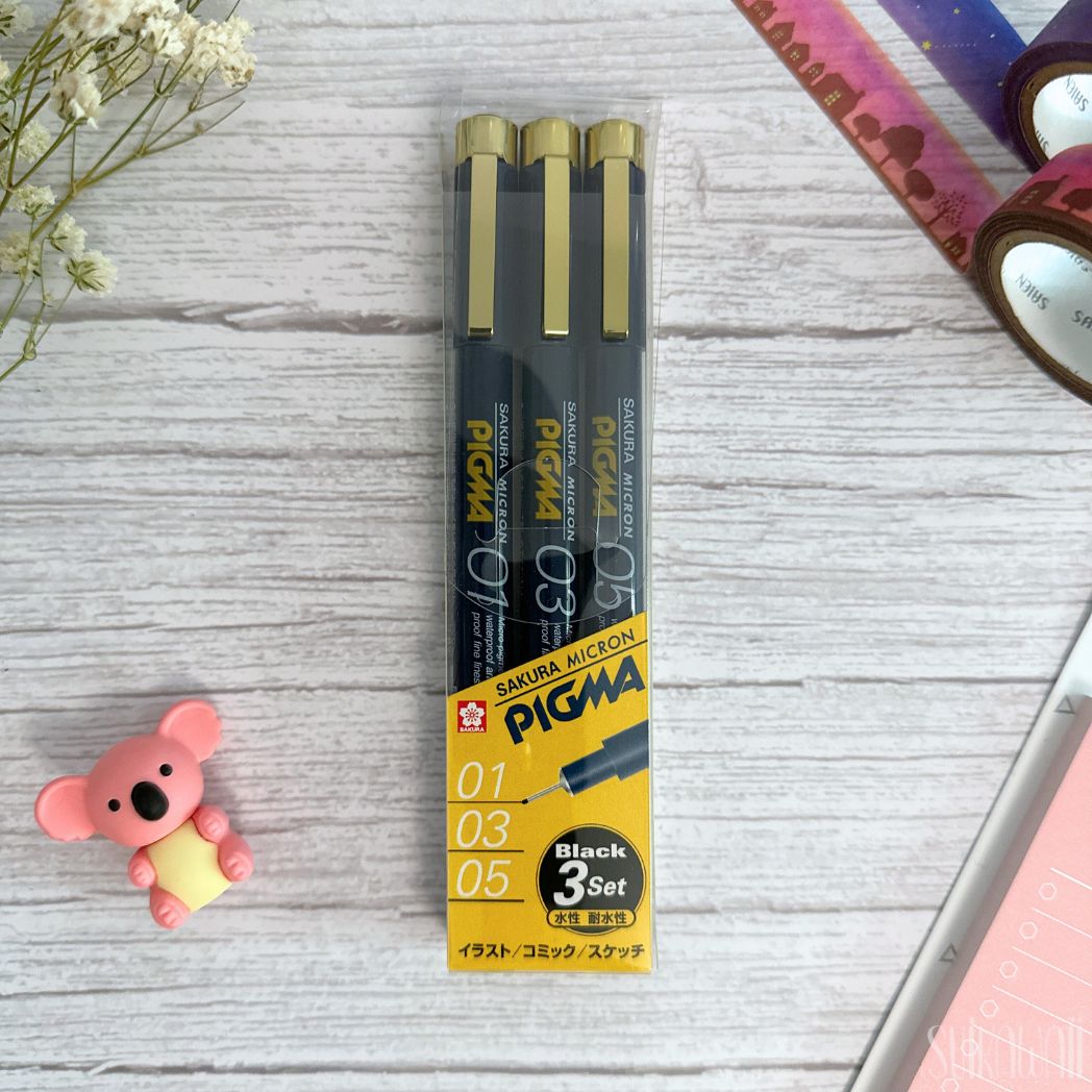SAKURA | Set 3 Rotuladores Pigma MICRON Ed. Japón – Suikawaii