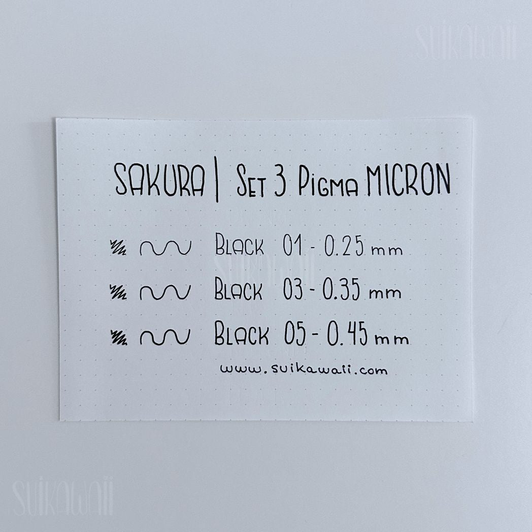 SAKURA | Set 3 Rotuladores Pigma MICRON Ed. Japón – Suikawaii